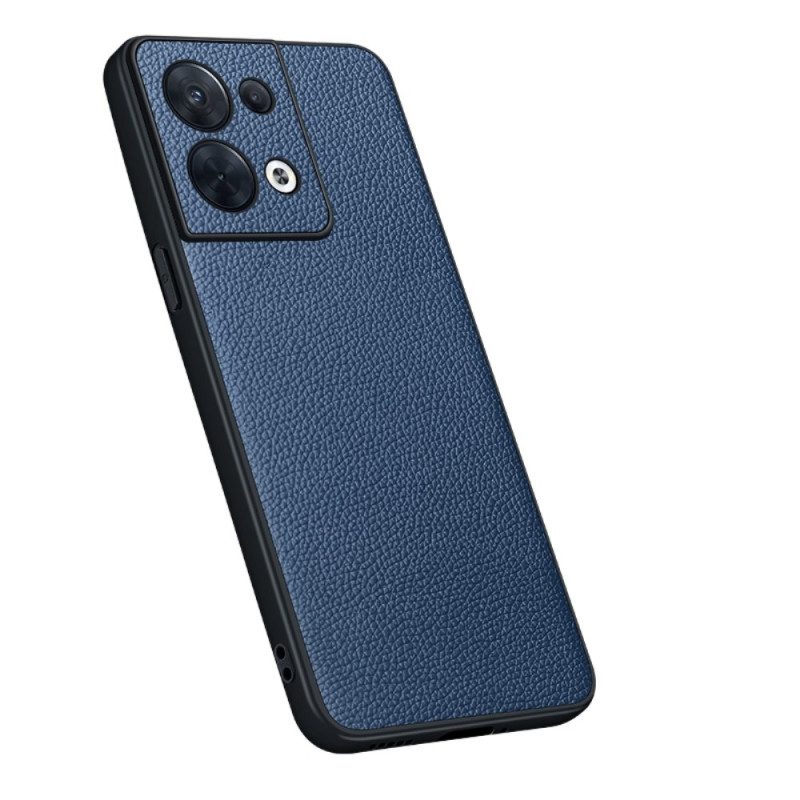 Cover Oppo Reno 8 Vera Pelle Di Litchi