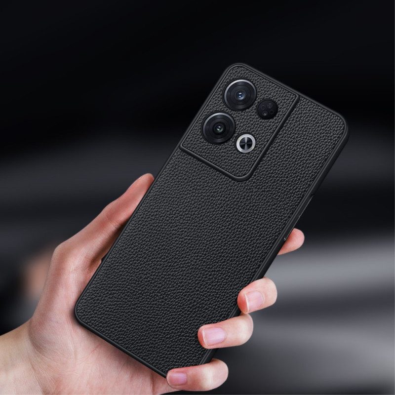 Cover Oppo Reno 8 Vera Pelle Di Litchi