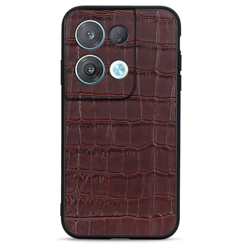 Cover Oppo Reno 8 Vera Pelle Stile Coccodrillo