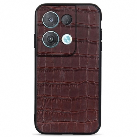 Cover Oppo Reno 8 Vera Pelle Stile Coccodrillo