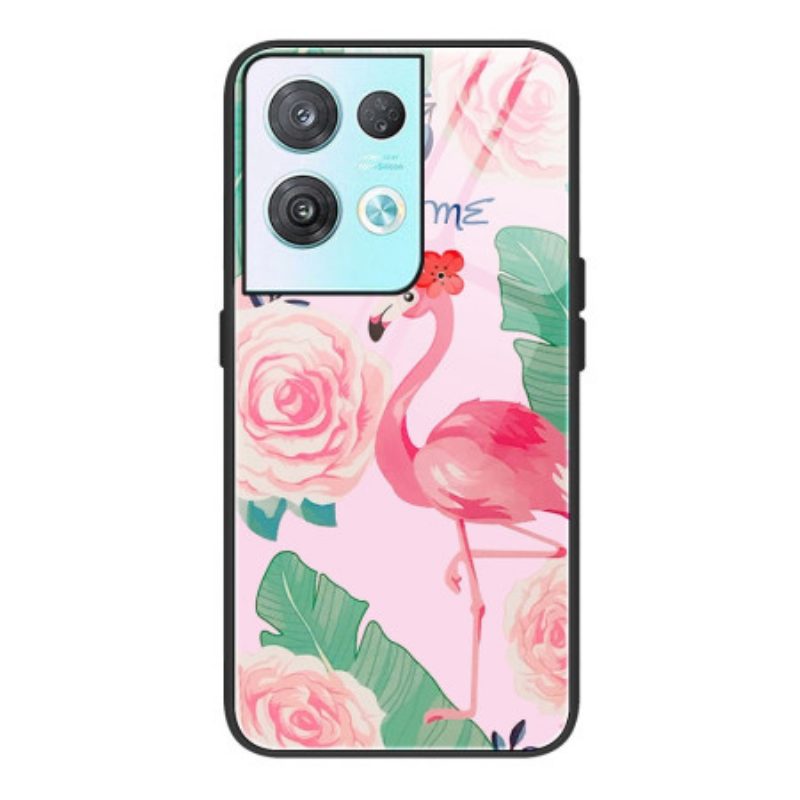 Cover Oppo Reno 8 Vetro Temperato Fenicottero