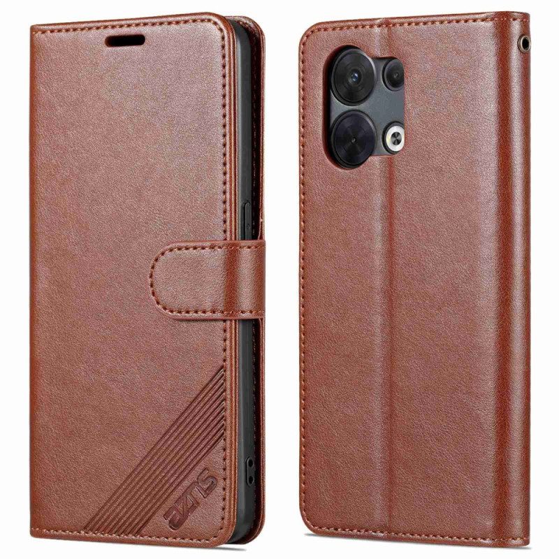 Custodia in pelle Oppo Reno 8 Azns Ecopelle