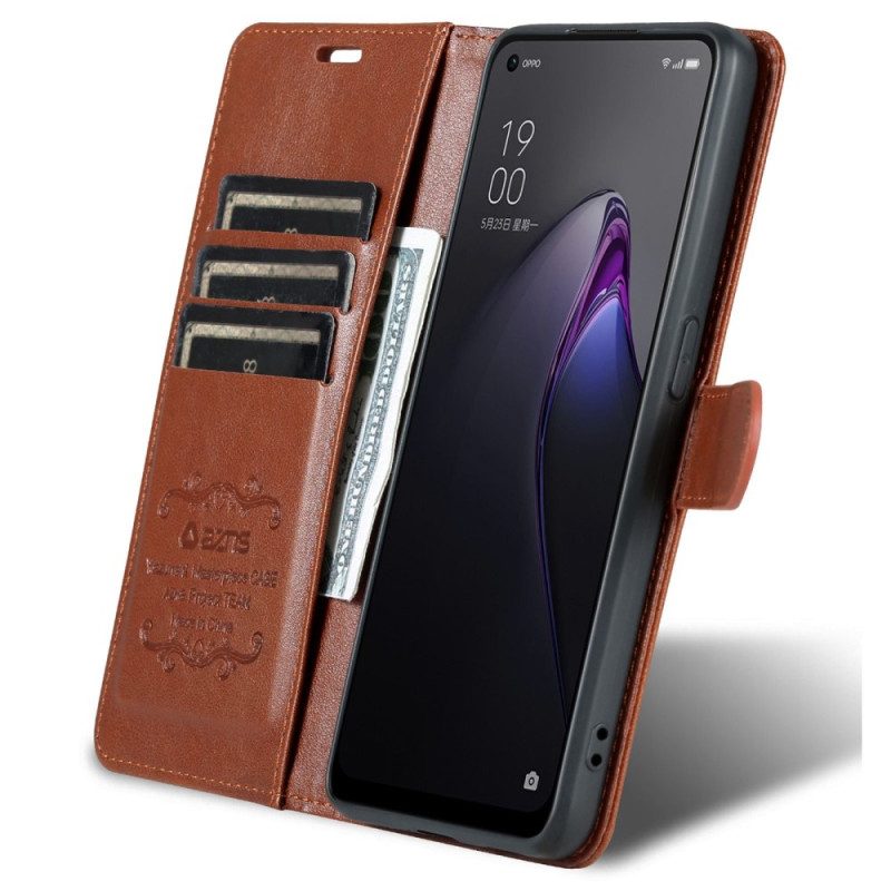 Custodia in pelle Oppo Reno 8 Azns Ecopelle