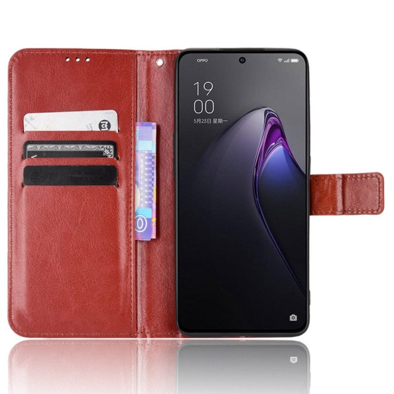 Custodia in pelle Oppo Reno 8 Ecopelle Appariscente Con Cinturino