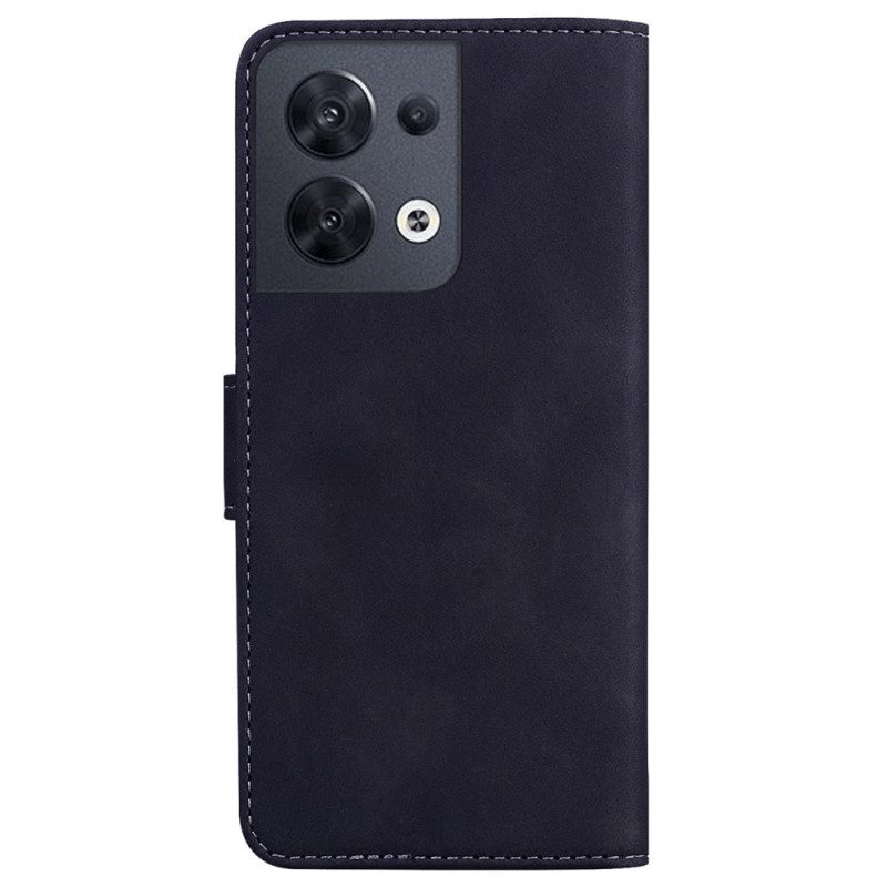 Custodia in pelle Oppo Reno 8 Effetto Pelle Couture