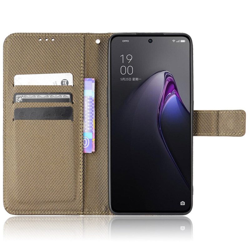 Custodia in pelle Oppo Reno 8 Elegante Finta Pelle Con Cinturino