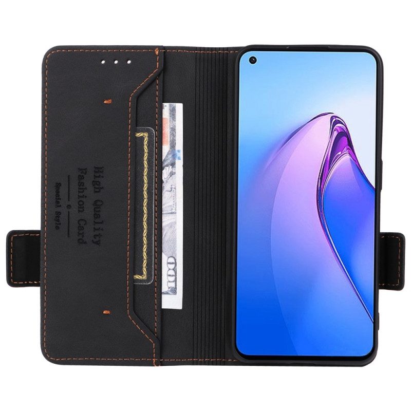 Custodia in pelle Oppo Reno 8 Eleganza Sottile