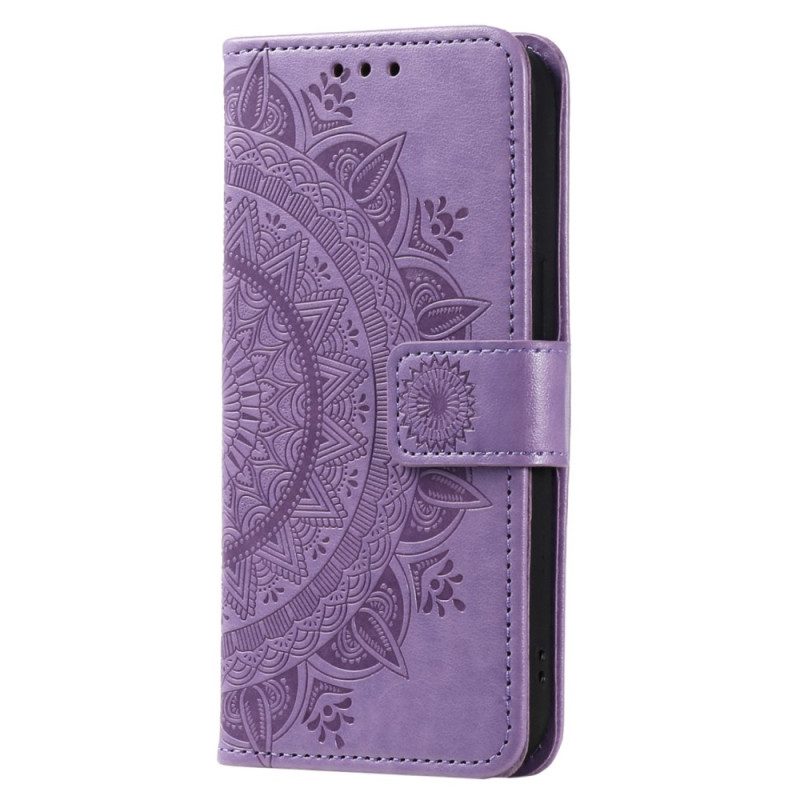 Custodia in pelle Oppo Reno 8 Mandala Del Sole Con Cinghie