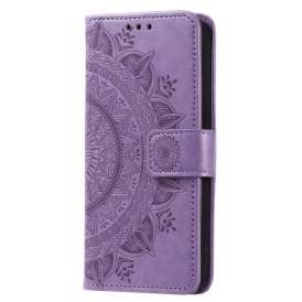 Custodia in pelle Oppo Reno 8 Mandala Del Sole Con Cinghie