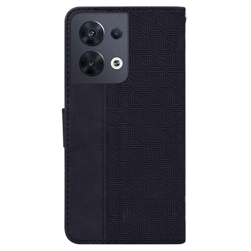 Custodia in pelle Oppo Reno 8 Modello Con Cinturino