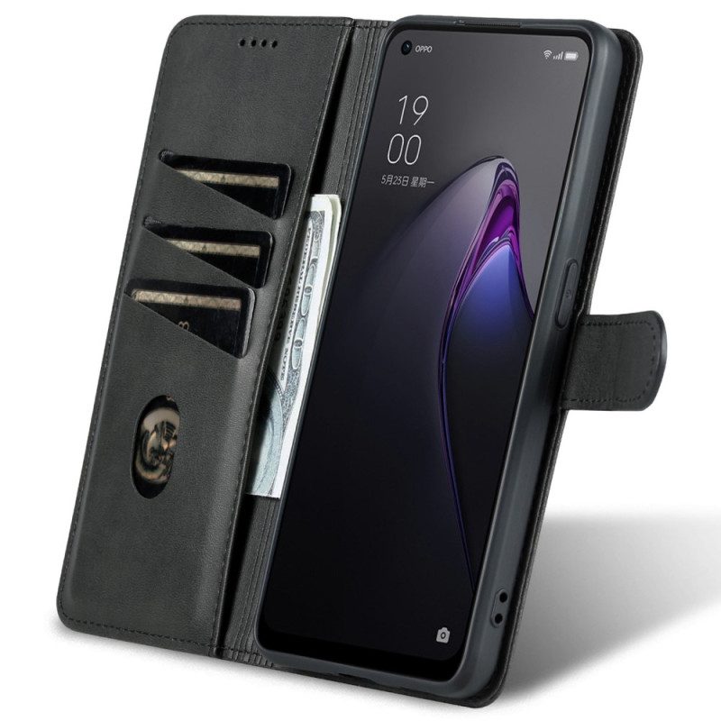 Custodia in pelle Oppo Reno 8 Stile In Pelle Azns