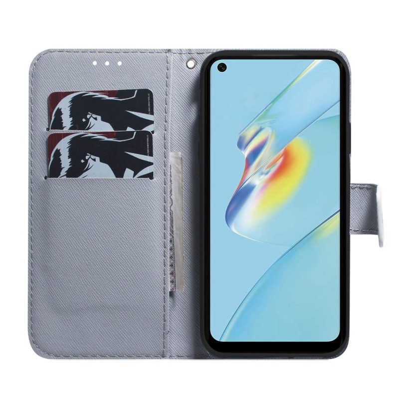 Folio Cover Oppo Reno 8 Cinturino Rami Di Fiori