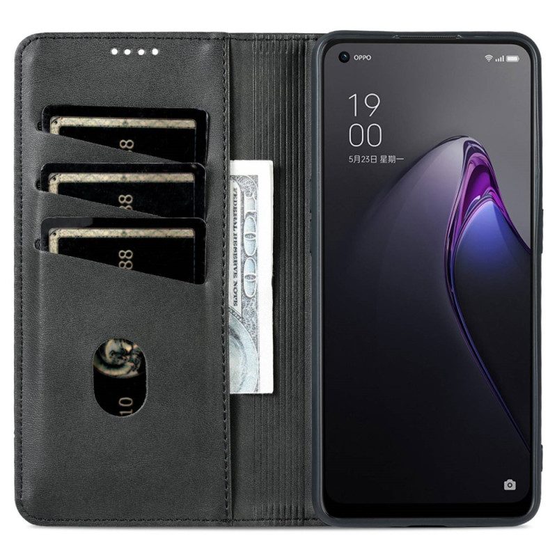 Folio Cover Oppo Reno 8 Custodia in pelle Azns