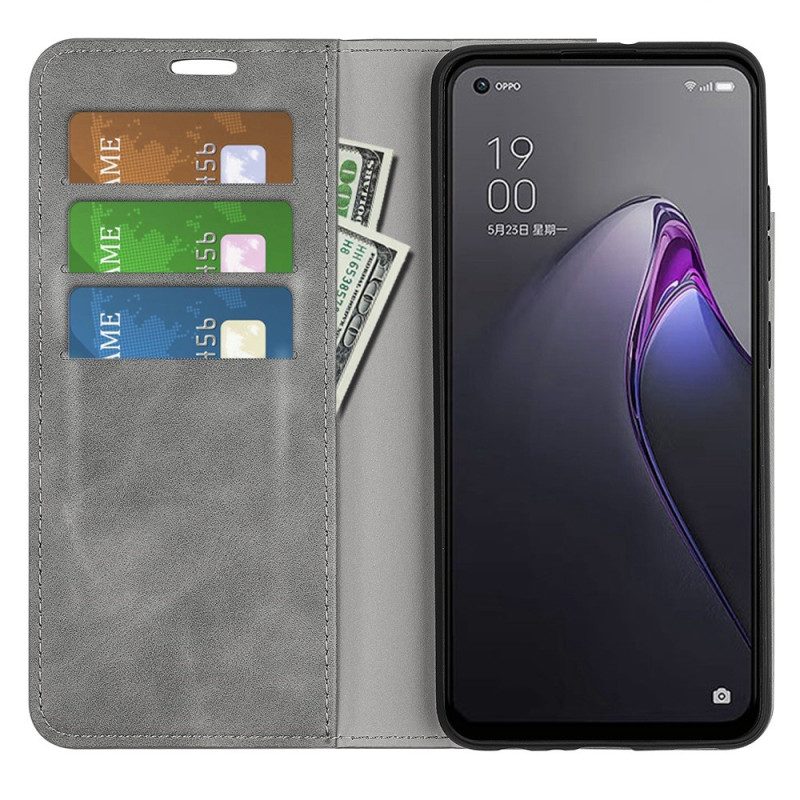 Folio Cover Oppo Reno 8 Custodia in pelle Disegno Classico