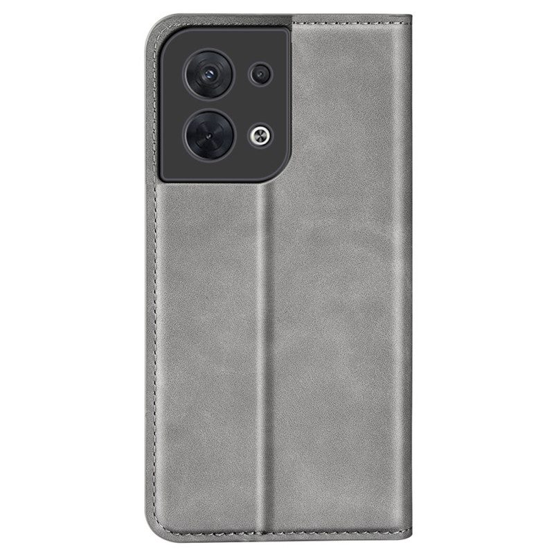 Folio Cover Oppo Reno 8 Custodia in pelle Disegno Classico