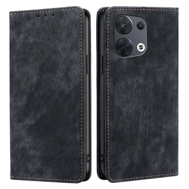 Folio Cover Oppo Reno 8 Custodia in pelle Ecopelle Stilizzata