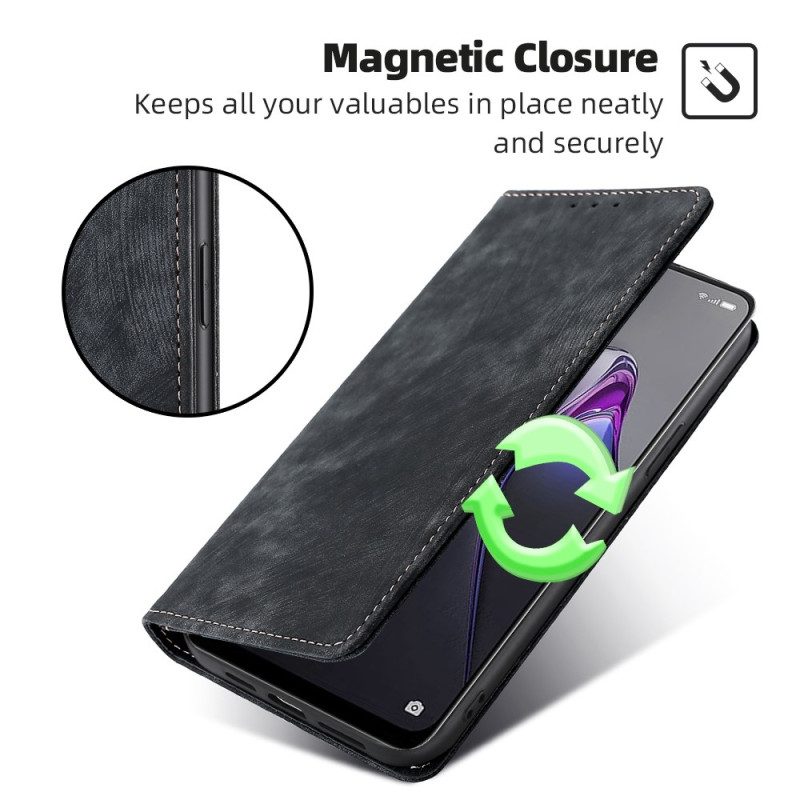 Folio Cover Oppo Reno 8 Custodia in pelle Ecopelle Stilizzata