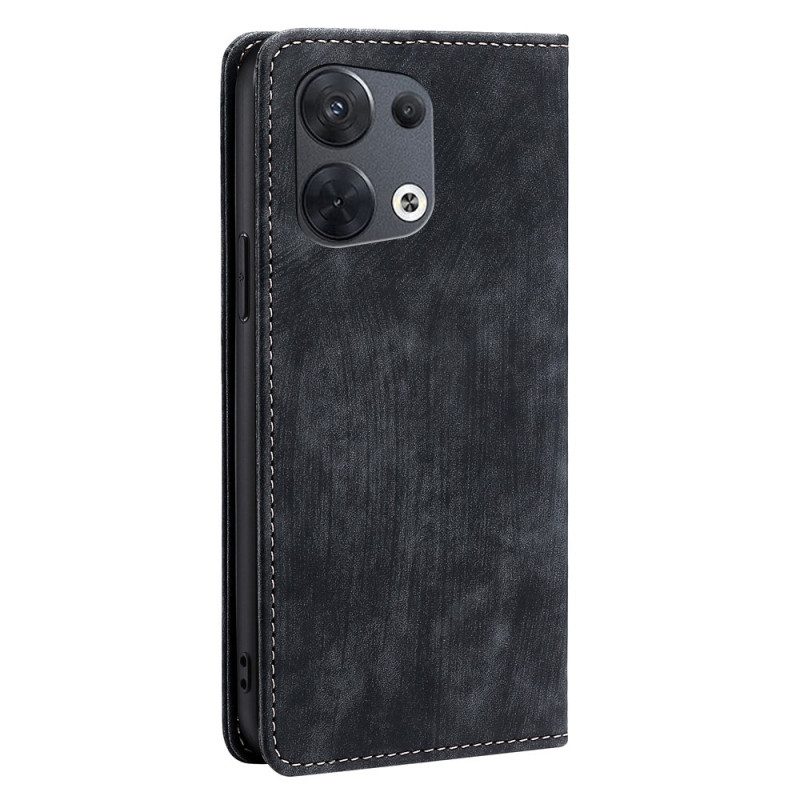 Folio Cover Oppo Reno 8 Custodia in pelle Ecopelle Stilizzata