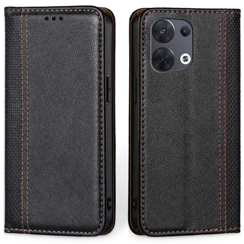 Folio Cover Oppo Reno 8 Custodia in pelle Ecopelle Vintage