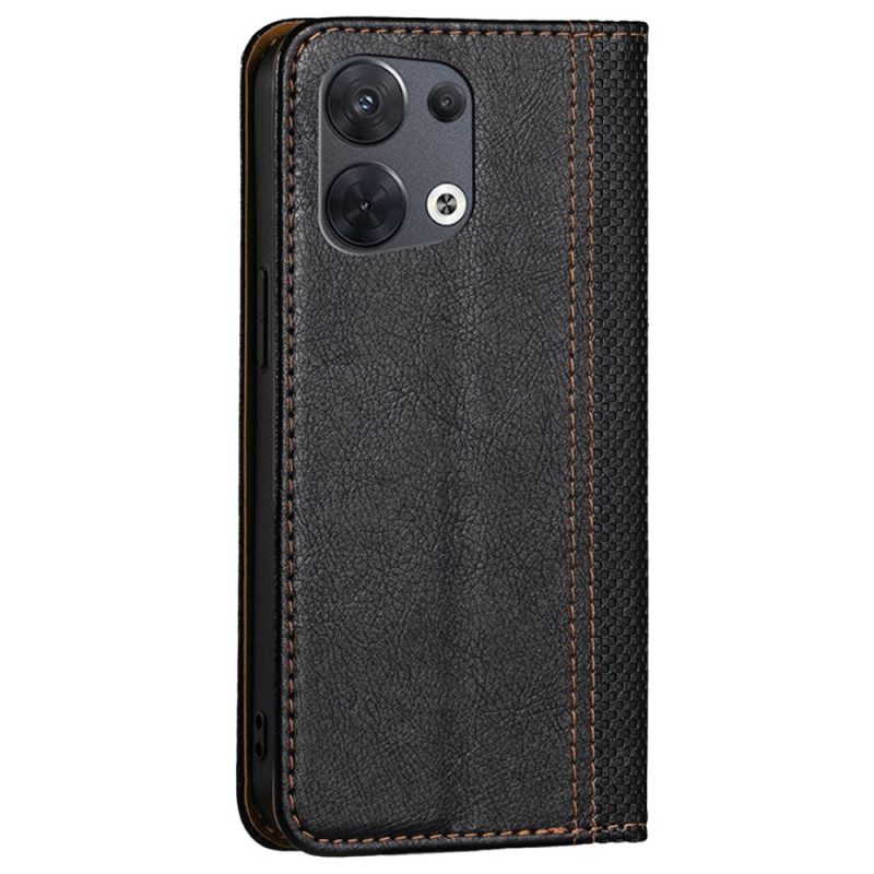 Folio Cover Oppo Reno 8 Custodia in pelle Ecopelle Vintage