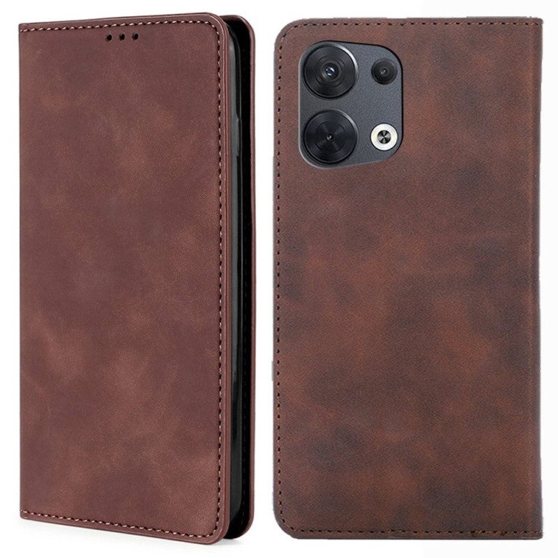 Folio Cover Oppo Reno 8 Custodia in pelle Effetto Pelle