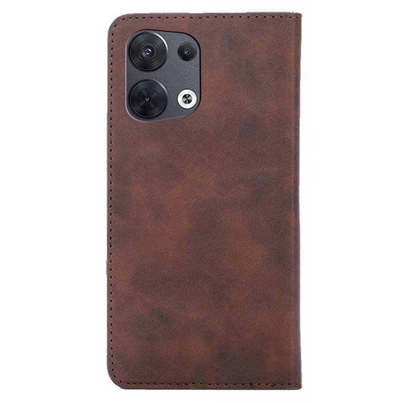 Folio Cover Oppo Reno 8 Custodia in pelle Effetto Pelle