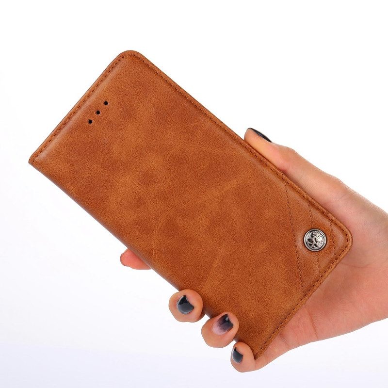 Folio Cover Oppo Reno 8 Custodia in pelle Rivetti Decorativi