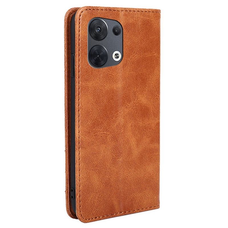 Folio Cover Oppo Reno 8 Custodia in pelle Rivetti Decorativi