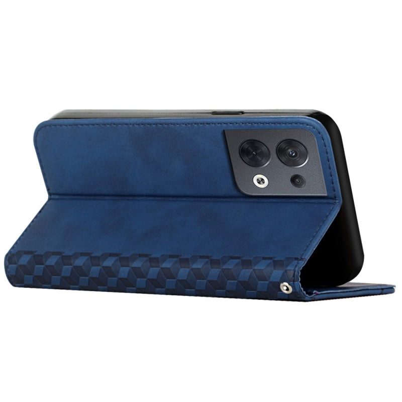 Folio Cover Oppo Reno 8 Custodia in pelle Stile Cubico