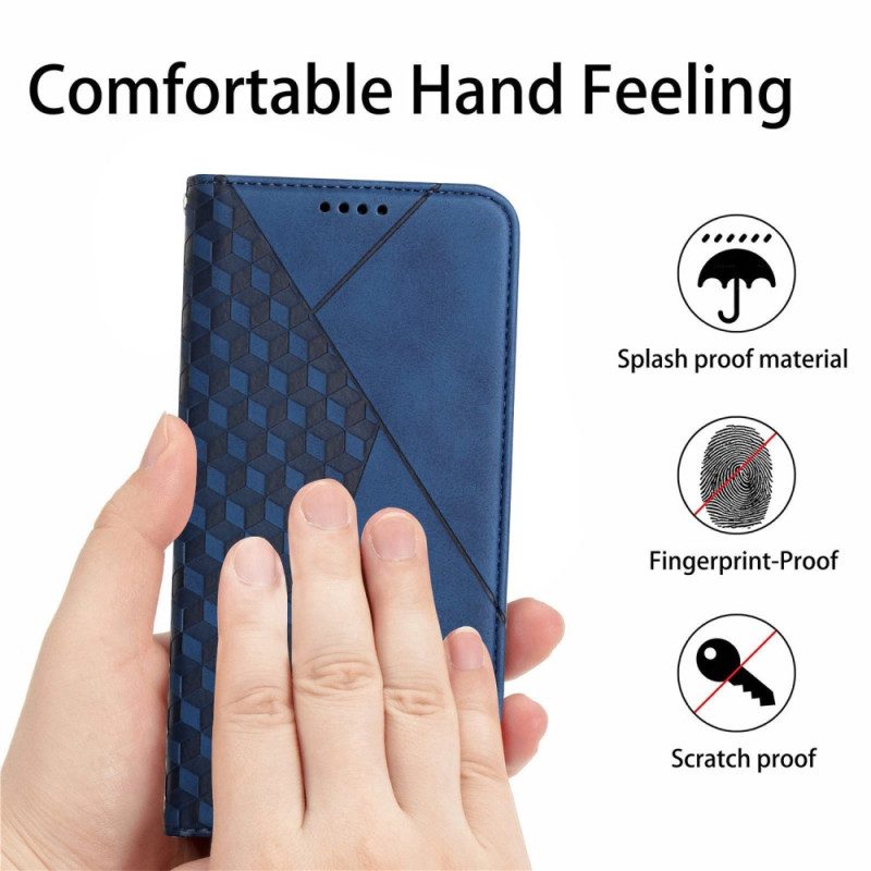 Folio Cover Oppo Reno 8 Custodia in pelle Stile Cubico