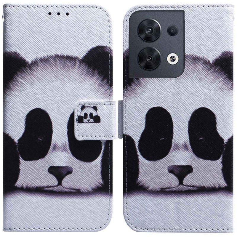 Folio Cover Oppo Reno 8 Panda Con Cordino