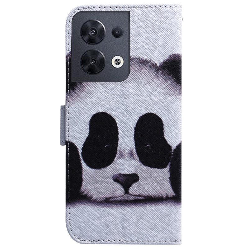 Folio Cover Oppo Reno 8 Panda Con Cordino