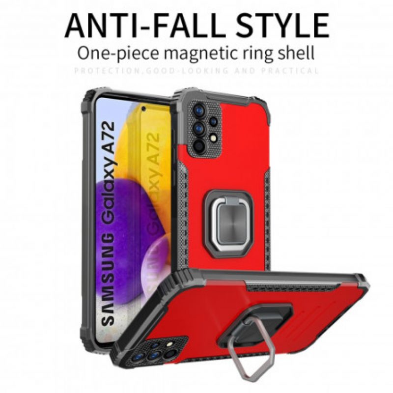 Cover Samsung Galaxy A32 Anello E Piastra Metallica