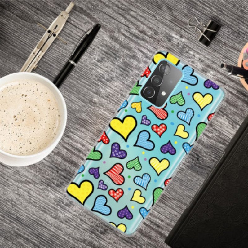 Cover Samsung Galaxy A32 Cuori Multicolori