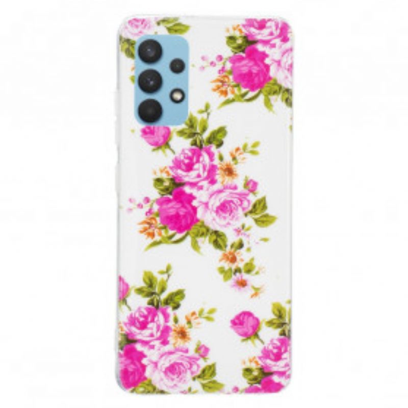 Cover Samsung Galaxy A32 Fiori Liberty Fluorescenti