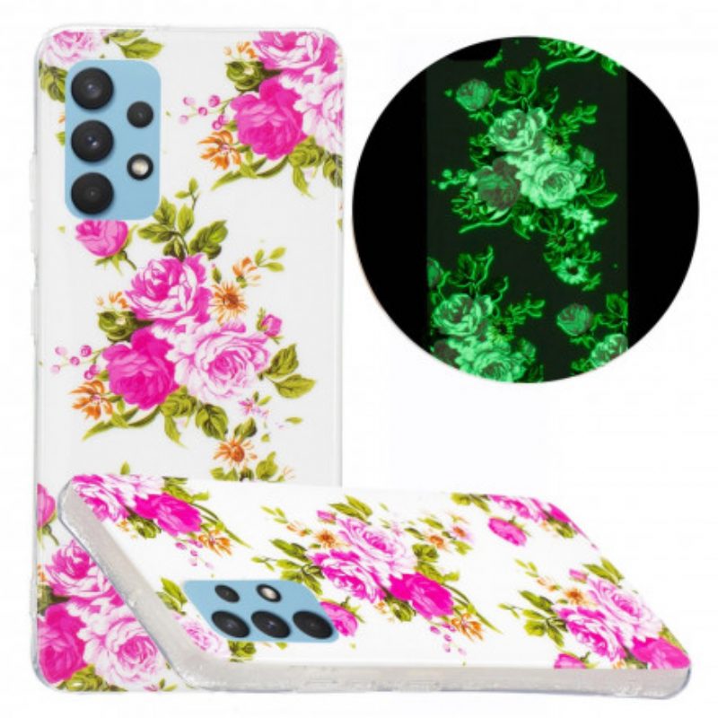 Cover Samsung Galaxy A32 Fiori Liberty Fluorescenti