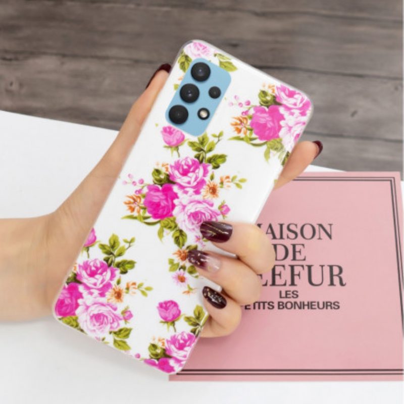 Cover Samsung Galaxy A32 Fiori Liberty Fluorescenti