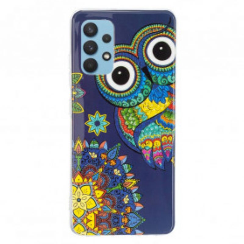 Cover Samsung Galaxy A32 Mandala Gufo Fluorescente