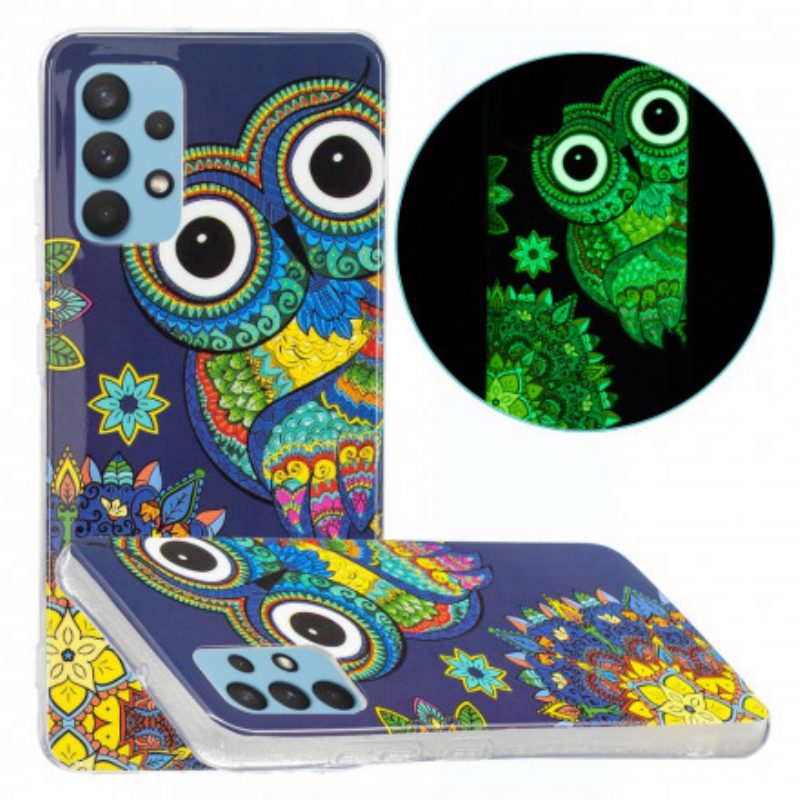 Cover Samsung Galaxy A32 Mandala Gufo Fluorescente