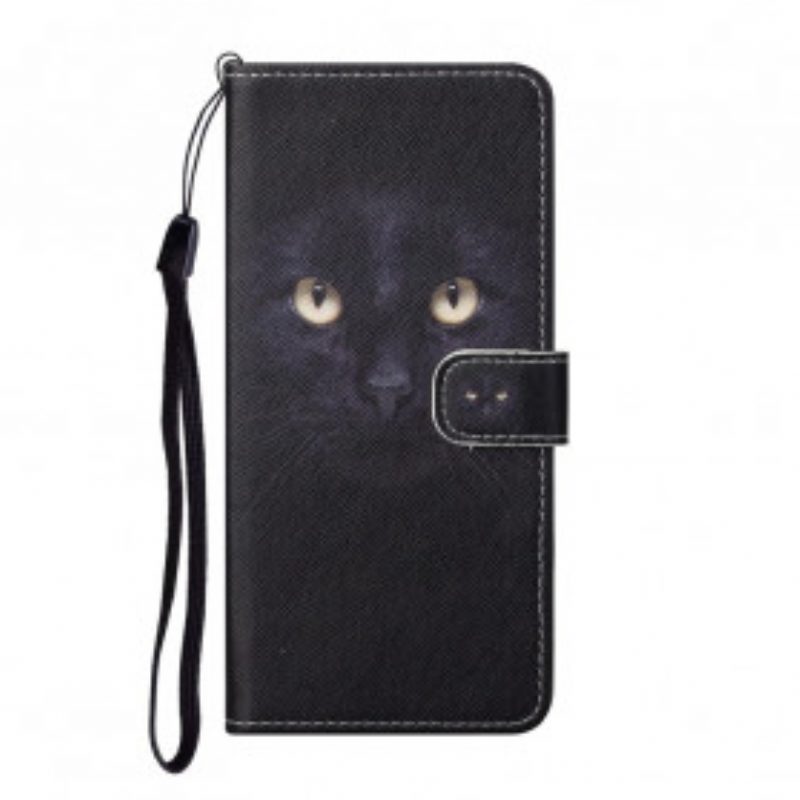 Custodia A Portafoglio Samsung Galaxy A32 Strappy Occhi Di Gatto Nero