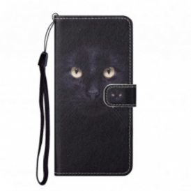 Custodia A Portafoglio Samsung Galaxy A32 Strappy Occhi Di Gatto Nero