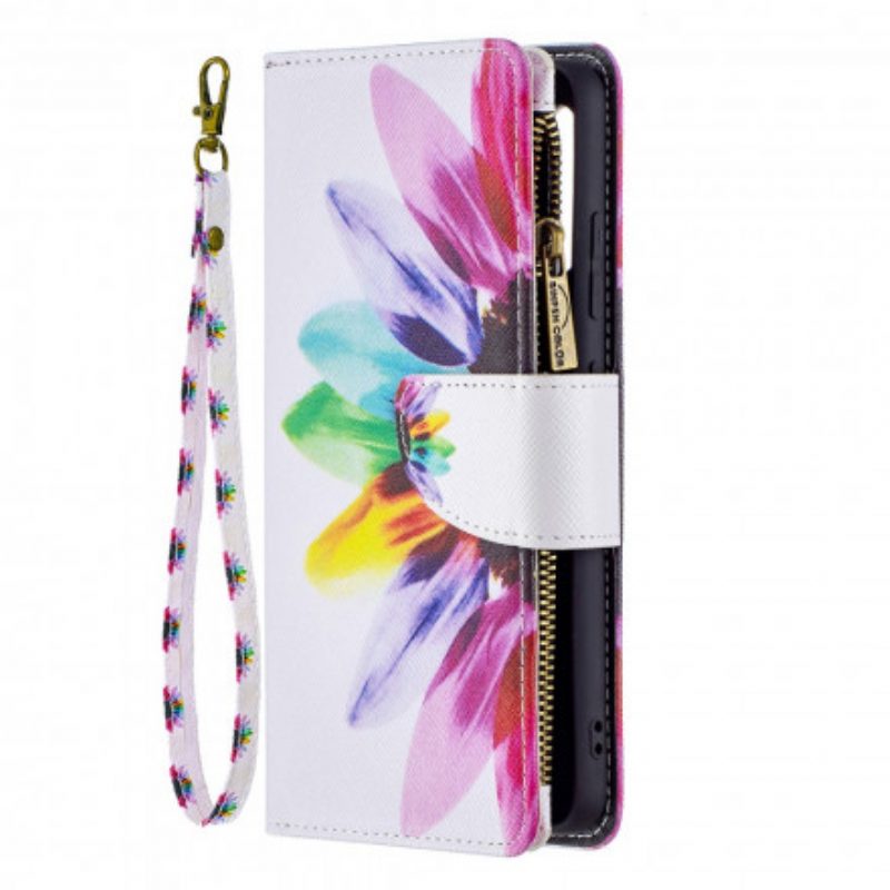 Custodia A Portafoglio Samsung Galaxy A32 Tasca Con Zip A Fiore