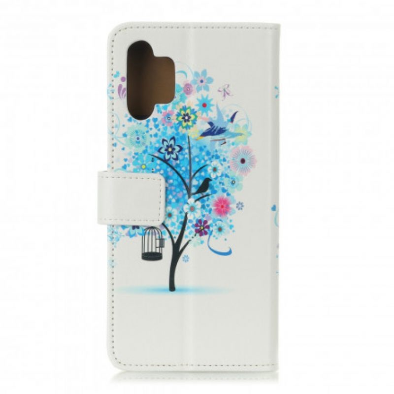 Custodia in pelle Samsung Galaxy A32 Albero In Fiore