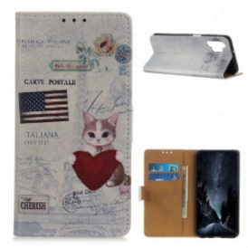 Custodia in pelle Samsung Galaxy A32 Gatto Viaggiatore