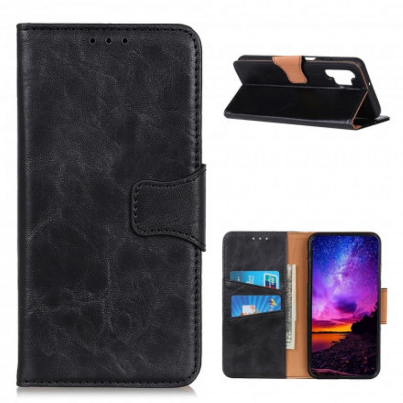 Folio Cover Samsung Galaxy A32 Chiusura Reversibile In Pelle Crosta