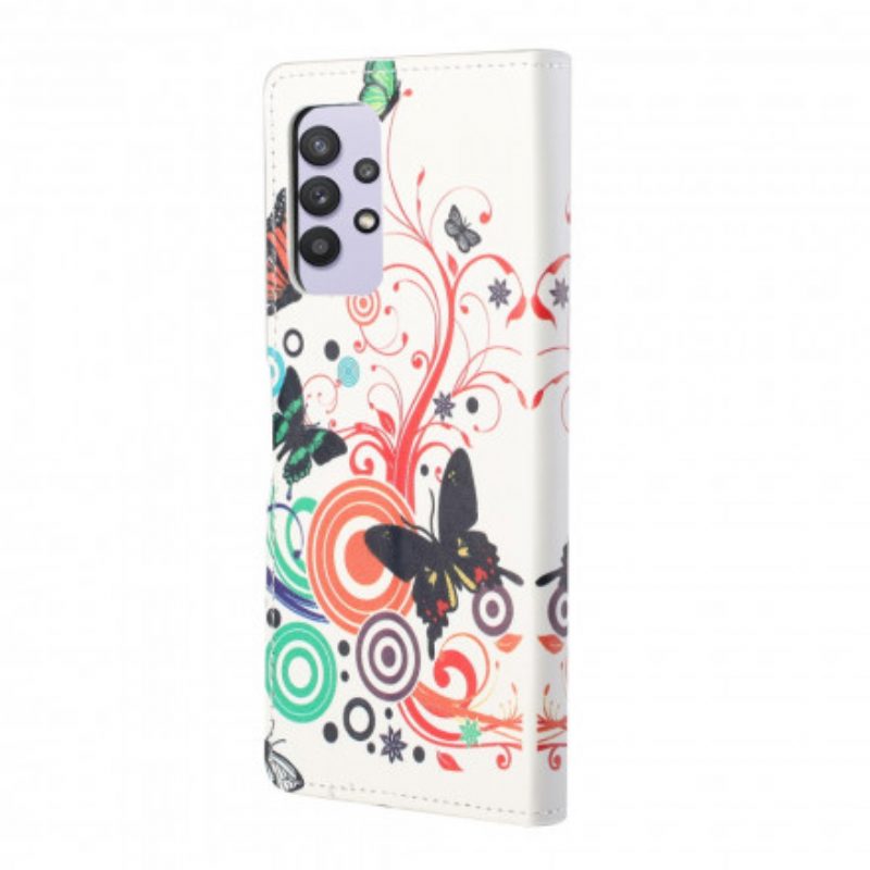 Folio Cover Samsung Galaxy A32 Farfalle E Fiori