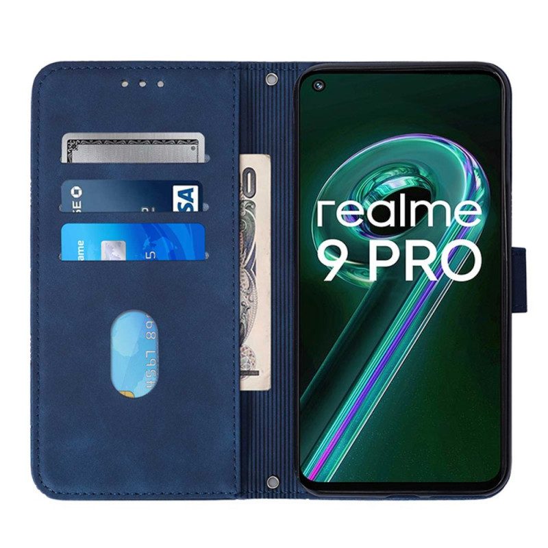 Custodia in pelle Realme 9 Pro 5G Effetto Pelle Piramidale