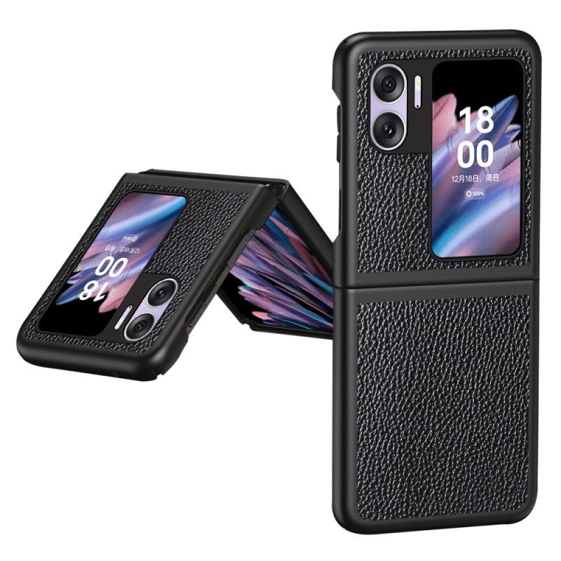 Folio Cover Oppo Find N2 Flip Custodia in pelle Ecopelle Litchi