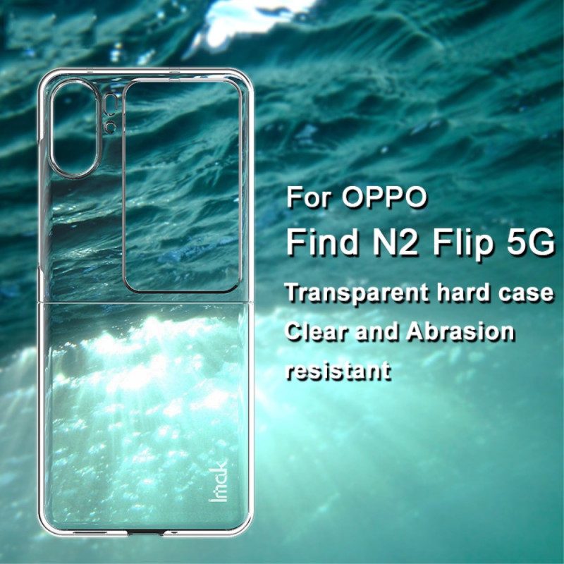 Folio Cover Oppo Find N2 Flip Custodia in pelle Imak Trasparente