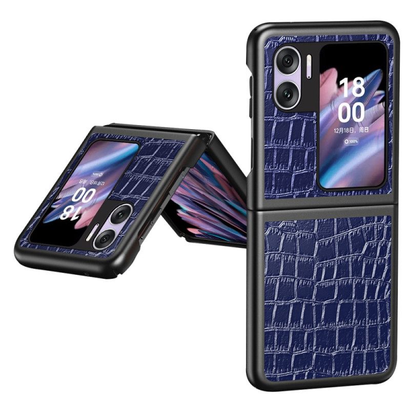 Folio Cover Oppo Find N2 Flip Custodia in pelle Trama Di Coccodrillo